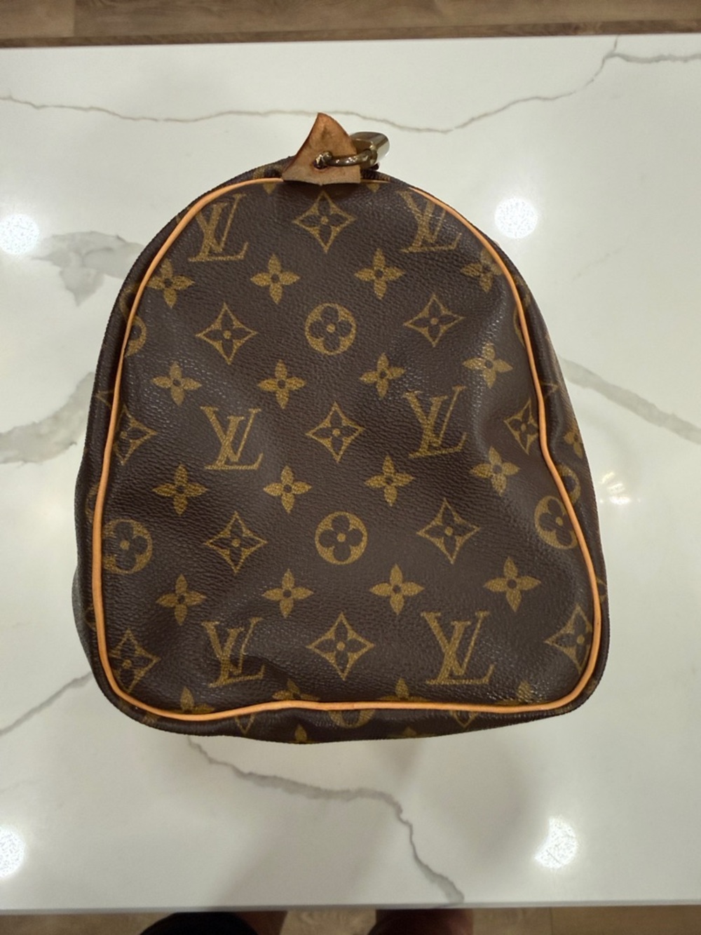 Louis Vuitton Brown Monogram Satchel with Tan Leather Handles - Picture 11 of 16